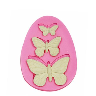 Sher 3 Hole Butterfly Silicone Mould Cake Decorating Silicone Mold For Fondant Candy Crafts Jewelry PMC Resin...