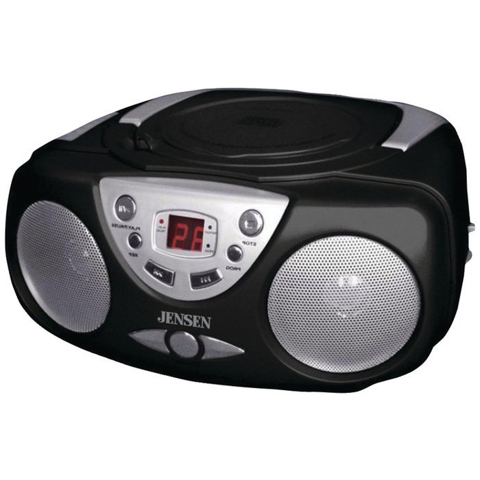 Jensen CD472B Sport Portable Stereo CD Player with AM/FM Stereo Radio Bass Boost and Aux Inputs"
