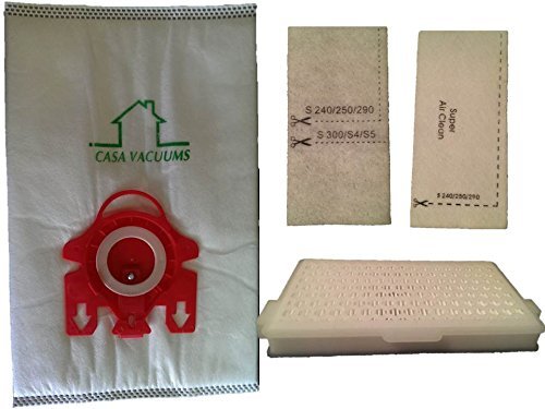 Miele FJM Bags 10 Bags +2 Air Clean filters + 2 Motor Protection filters + 1 AH-50 H.E.P.A Filter S4 S6 C2 Bundle N4