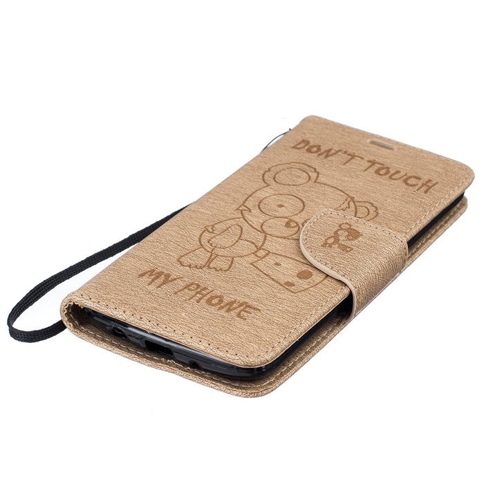 LG K7 Case, LG K7 Wallet Case,PHEZEN Cute Bear Don't Touch My Phone Design PU Leather Wallet Case Stand Flip Case... N57