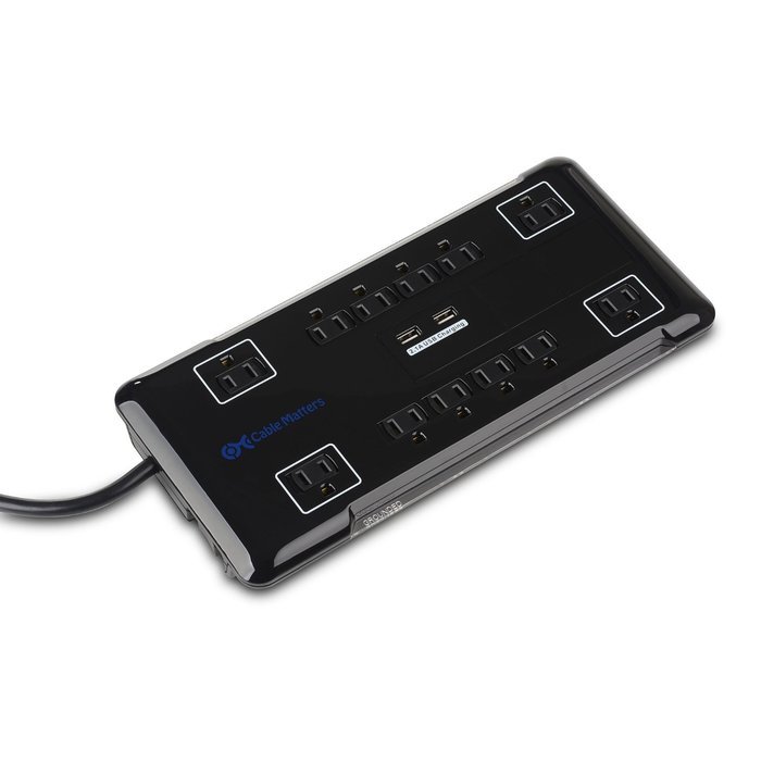 Cable Matters 6-Rotating Outlet Surge Protector Power Strip with 3.4A Dual USB Charging N10