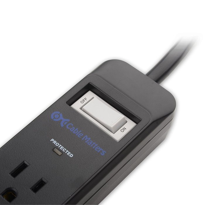 Cable Matters 6-Rotating Outlet Surge Protector Power Strip with 3.4A Dual USB Charging N13