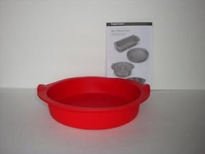 Tupperware Silicone Baking 9" Pie Form Silicon Red w/ Directions