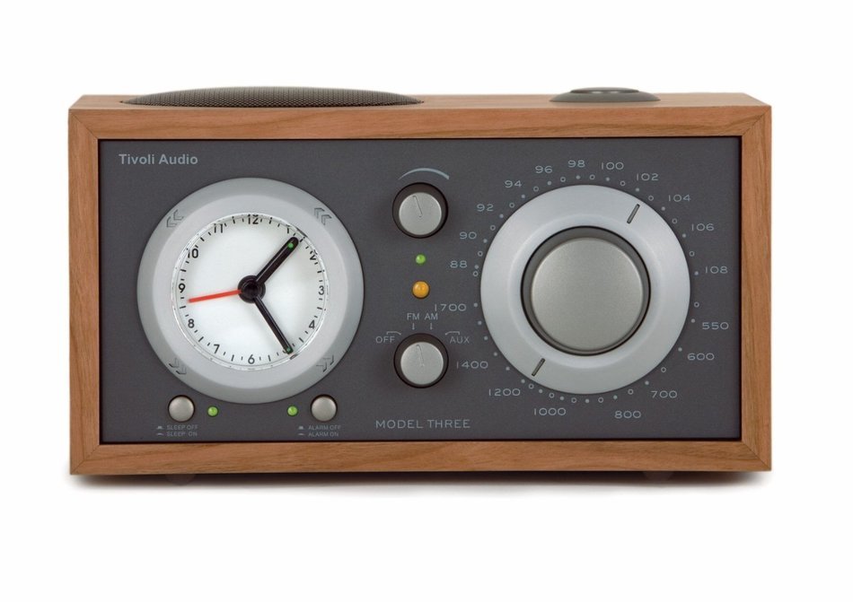 Tivoli Audio Model Three AM/FM Clock Radio, Cherry/Metallic Taupe (Discontinued by Manufacturer) N2
