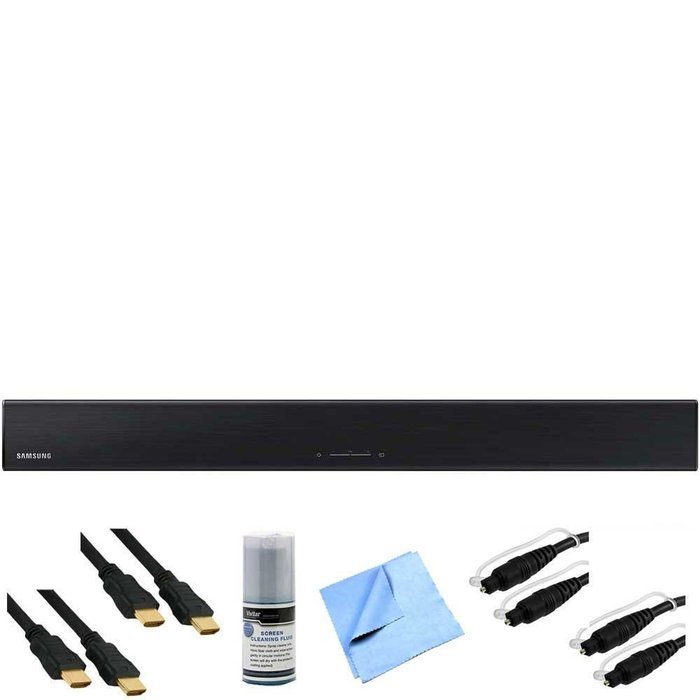 Samsung HW-J250 - 2.2 Channel 80 Watt Audio Soundbar (Black) Plus Hook-Up Bundle - Includes 2 x 6ft Optical Toslink...