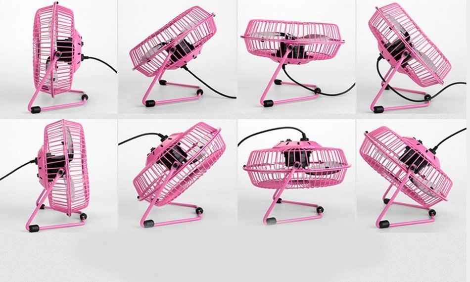 HOTGEE(TM) USB Mini Desk Cooler Fan Quietness Metal Computer Laptop PC Plug Charger Fans with Nail Dust Collector... N9