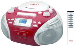 Avid Products BB-992 Portable Boombox, White & Red