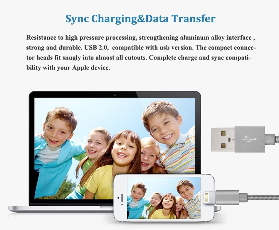 Kabel Leader Charger for iPhone, Strengthened Lightning to USB Cable Extra Long Charge Sync Data Cable Cord Wire... N33
