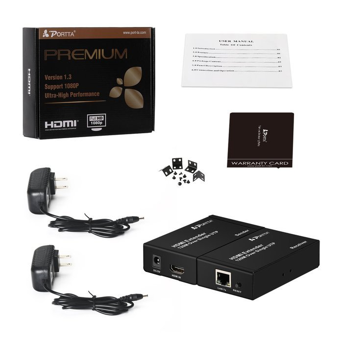 Portta PET50EP HDMI Extender over Single UTP CAT5e/CAT6 Cable up to 50m support 3D N12