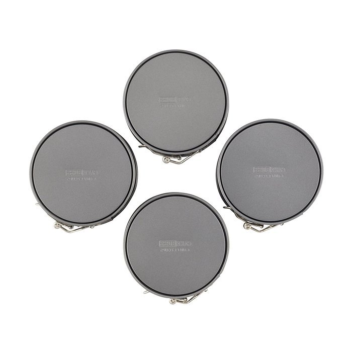 Cake Boss Novelty Nonstick Bakeware 4-Piece Springform Pan Set, Mini, Gray
