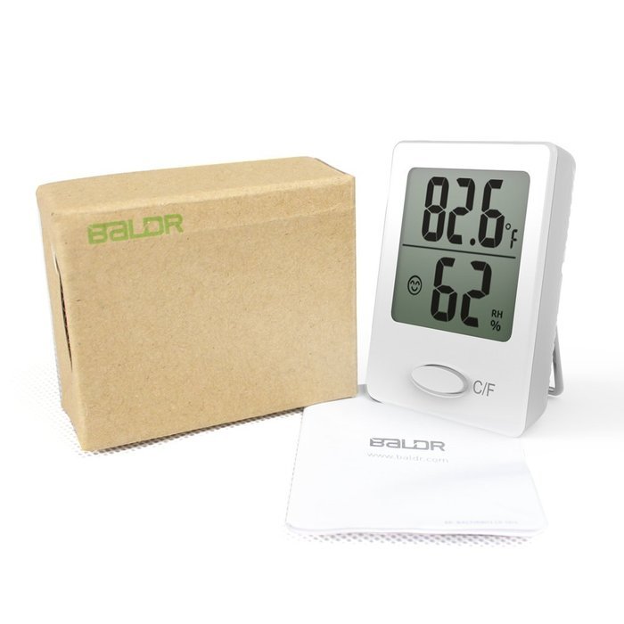 Baldr Mini digital thermometer with temperature and humidity display comfort level indication wall hanging or... N2