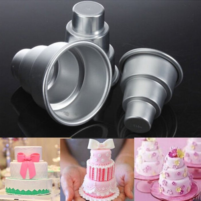 Gotoole DIY Mini 3-Tier Cupcake Pudding Chocolate Cake Mold Baking Pan Mould Party Food