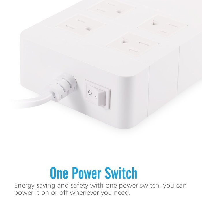 MoKo 8-Outlet 1250W Power Strip Surge Protector, with 5-Port USB Smart Charger 4.6ft Power Cord, for iPhone 7... N8