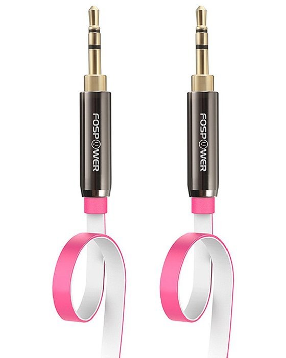 FosPower [4ft] 3.5mm Male to 3.5mm Male [AUX] Stereo Audio Cable - 24K Gold Plated Flat Tangle-Free Auxiliary... N10