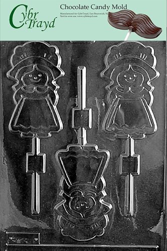 Cybrtrayd T027 Girl Pilgrim Lolly Life of the Party Chocolate Candy Mold with Exclusive Cybrtrayd Copyrighted...