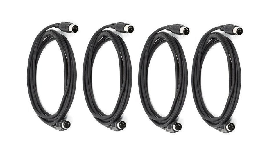 C&E 2 PCS, MIDI Cable with 5 Pin DIN Plugs, 10 Feet Black, CNE585437 N8