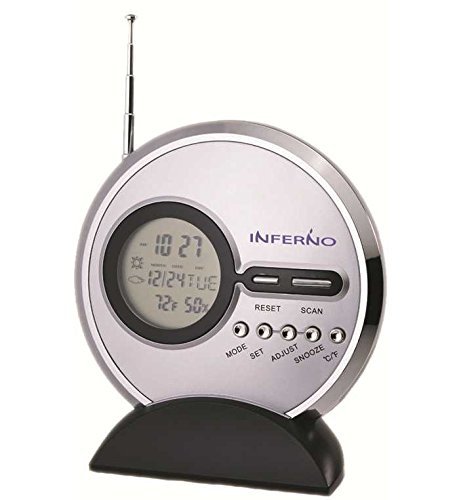 Slim FM Radio Round with Clock, Calander & Temp Display.