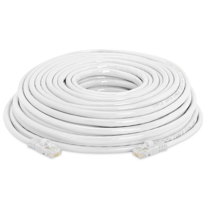 Cmple - RJ45 CAT5 CAT5E ETHERNET LAN NETWORK CABLE -75 FT White N55