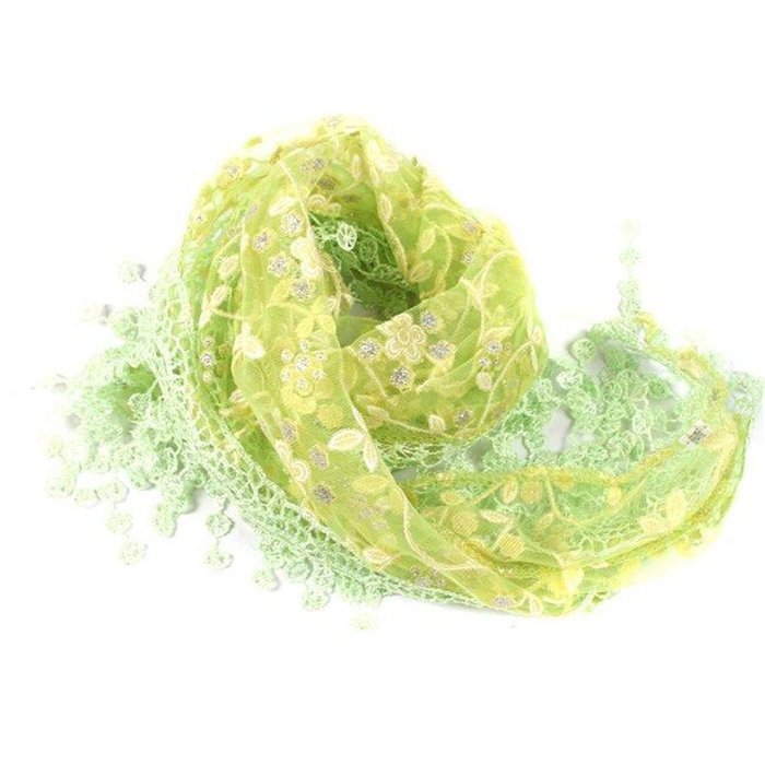 Lady Women's Floral Print Lace Sheer Tassel Mantilla Scarf Shawl Wrap Vogue N9