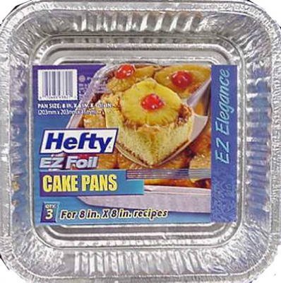 Reynolds 00Z93821 Square Aluminum Foilware Cake Pan - 3 Pack, Pack Of 12