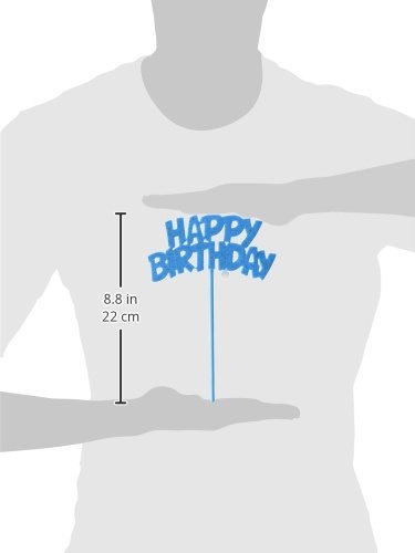 Flashing Blue Happy Birthday Cake Topper Decoration N3