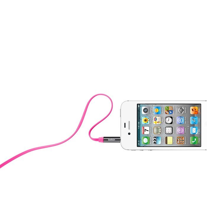 Belkin MiXiT Tangle-Free Aux / Auxiliary Cable, 3 Feet (Purple) N4