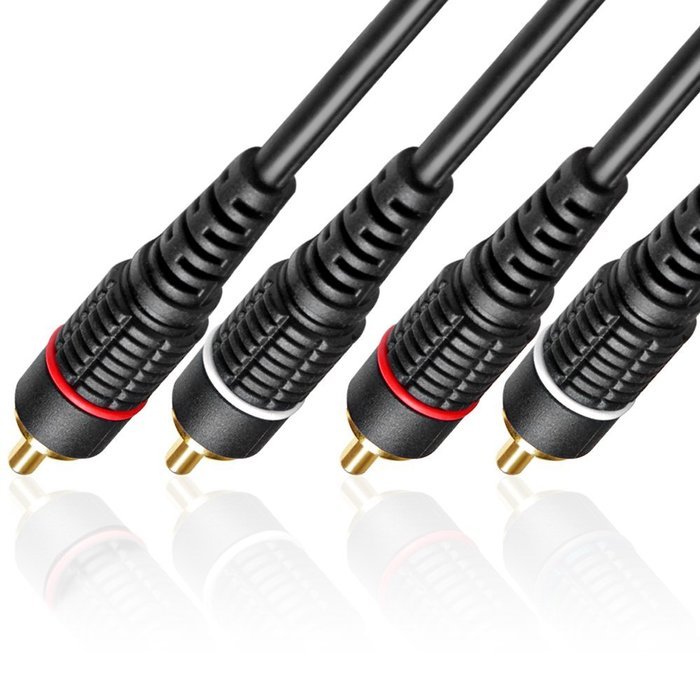 TNP 2RCA Stereo Audio Cable (50 Feet) - Dual RCA Plug M/M 2 Channel (Right and Left) Gold Plated Dual Shielded... N3