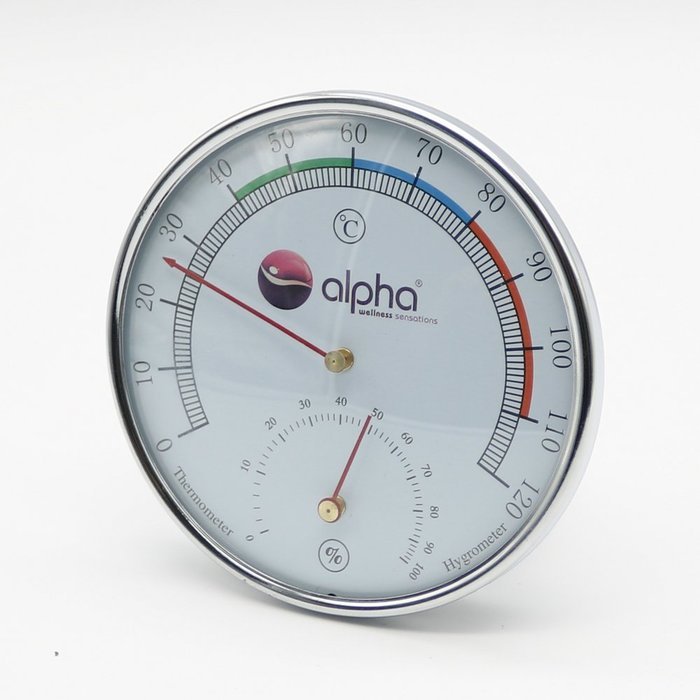 Sauna Accessory Stainless Steel Plastic Temperature Humidity Thermometer Silver N6