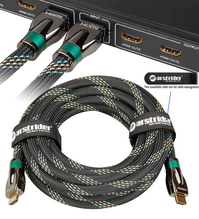 FARSTRIDER HDMI Cable 2.0 Ultra High Speed 3 Feet (1 Meters), Supports Ethernet, 3D, 2160P, 4k, 24AWG, CL3, 25K... N13