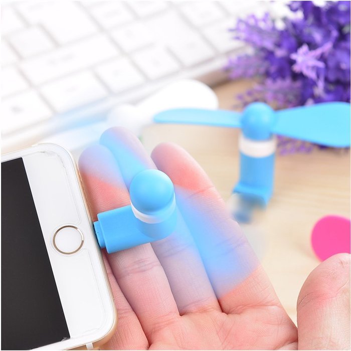 MLMSY Mini Fan, for IOS and Android Mobile(support OTG) with 2 Ports (black-I) N8