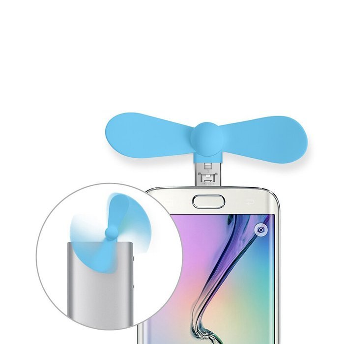 MLMSY Mini Fan, for IOS and Android Mobile(support OTG) with 2 Ports (black-I) N9