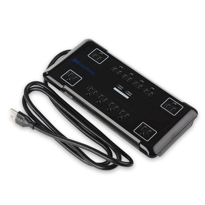 Cable Matters 6-Rotating Outlet Surge Protector Power Strip with 3.4A Dual USB Charging N15
