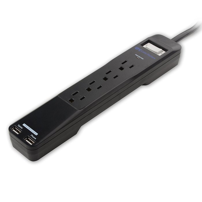 Cable Matters 6-Rotating Outlet Surge Protector Power Strip with 3.4A Dual USB Charging N18