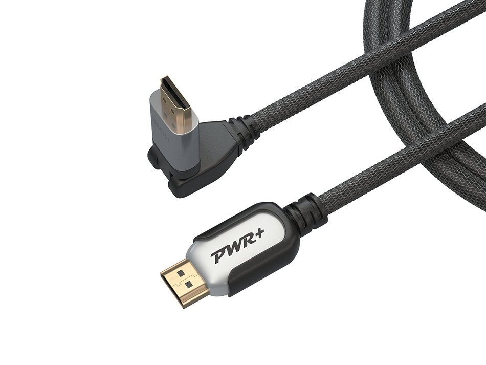 Pwr+ 100 Ft Max Length 4K HDMI Cable 2.0 with 90 Degree Adapter for PS3 PS4 Xbox 360 Apple-TV Laptop Projector... N15
