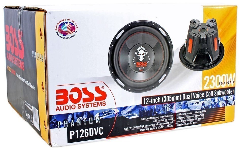 Boss P126DVC 12" 2300 Watt Car Subwoofer + Hatchback Sub Enclosure Box