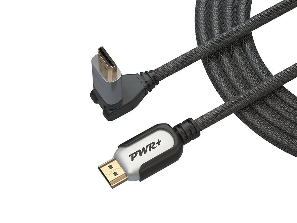 Pwr+ 100 Ft Max Length 4K HDMI Cable 2.0 with 90 Degree Adapter for PS3 PS4 Xbox 360 Apple-TV Laptop Projector... N18
