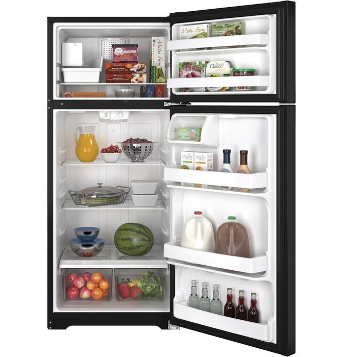 Ge REFRIGERATORS 1028332 Energy Star 18.1 Cu. ft. Top Freezer Refrigerator, Black, Reversible Door Swing