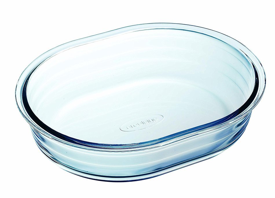 Arcuisine Borosilicate Glass Oval Roaster 9.85 Inches (25 Centimeter)