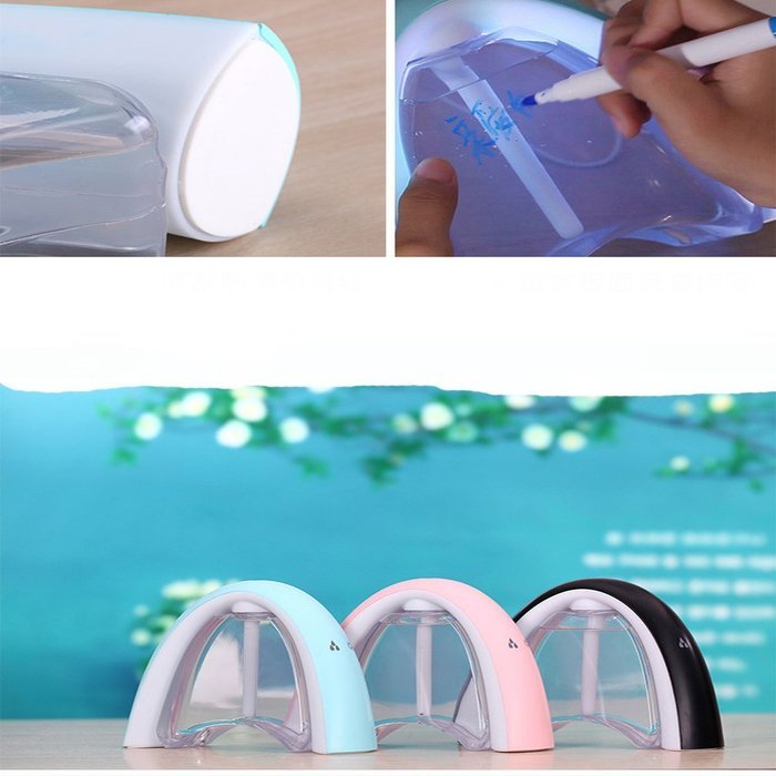 IPUIS 400ml USB Humidifier Air Diffuser New Rainbow Night Lights Model with Message Board Oil Essential Aroma... N19