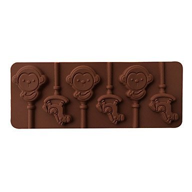 Sher 1PCS Rabbit & Monkey Shape For Chocolate Lollipop Mold, Cake Tools, Cookie , Jelly, Ice Mold Food Grade Silicone