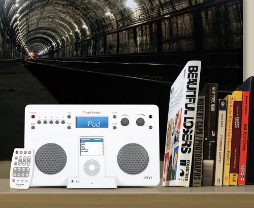 Tivoli iYiYi High-Fidelity AM/FM Stereo System with Alarm Clock and iPod Dock (White/Silver) N4