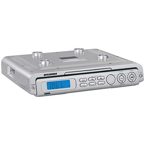 New SYLVANIA SKCR2613-SILVER Under-Cabinet CD Clock Radio