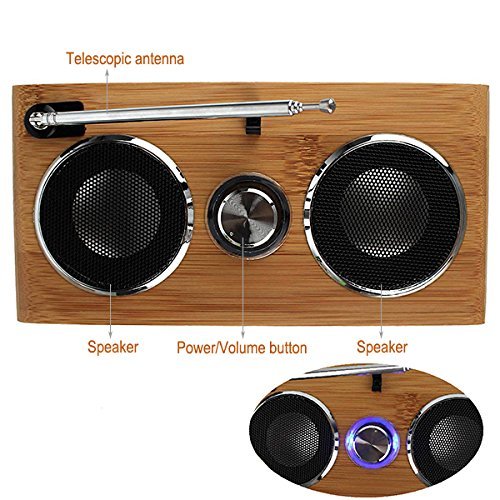 Baile Super Bass Stereo Multimedia Speaker, Eco-friendly Handmade Bamboo Material, with TF Card / USB / FM Radio... N4