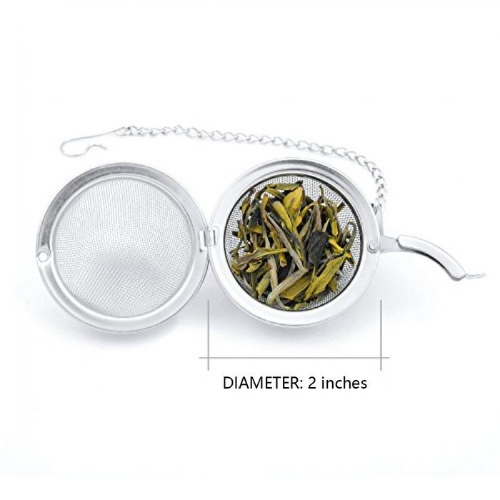 Zelta Premium Stainless Steel 2" Mesh Tea Ball Infusers Filter Strainer Interval Diffuser with Extended Chain,...