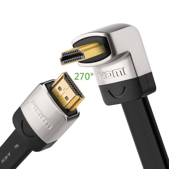 Ugreen Premium High Speed HDMI Cable with Ethernet Right Angle 270 Degree Up Supports 3D and Audio Return Compatible... N10