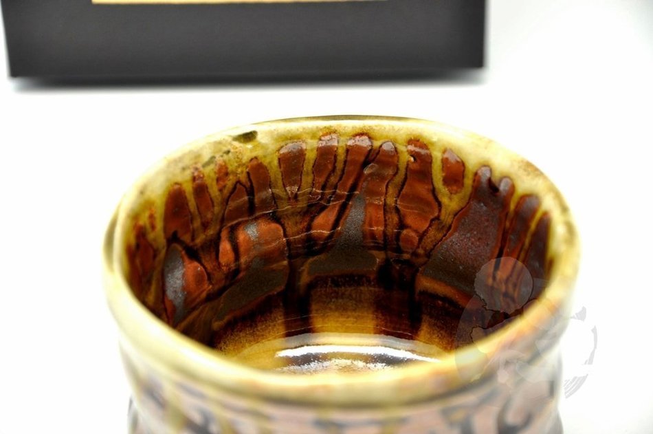 Japanese Mino Yaki ware Matcha Bowl Green Tea 11 / 11 / 8cm (4.3 / 4.3 / 3.1inch)[7316] N2