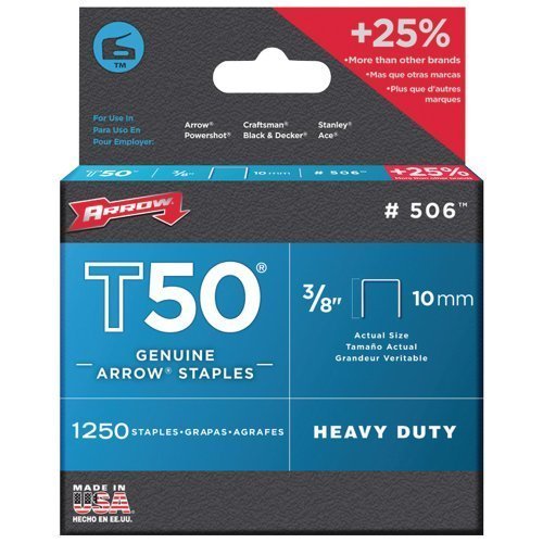 AFC50624 - ARROW FASTENER 50624 T50 3 8quot; Staples; 1,250 staples per pk by Arrow