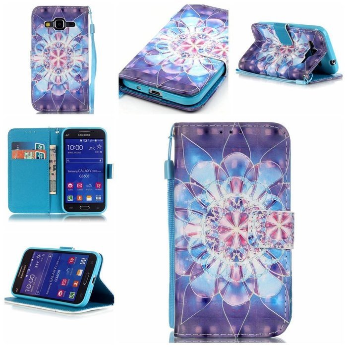 Samsung Galaxy Core Prime Case,Yaheeda [3D Colored Drawing] [Flip Fit] Premium PU Leather Card-Slots Cash-Slots... N75