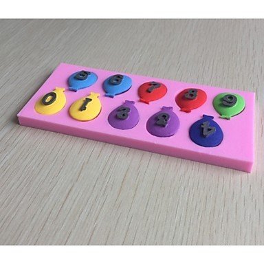 Y&XL&H Numbers 0-9 Ballon Shaped Fondant Cake Chocolate Silicone Molds,Decoration Tools Bakeware