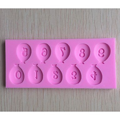 Y&XL&H Numbers 0-9 Ballon Shaped Fondant Cake Chocolate Silicone Molds,Decoration Tools Bakeware N2